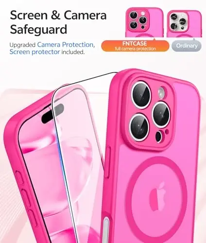 FNTCASE for iPhone 16 Pro Case: Magnetic Matte Translucent Military Grade Drop Protective Phone Case | Shockproof Thin Rugged Durable Protection Bumper Cover - 4