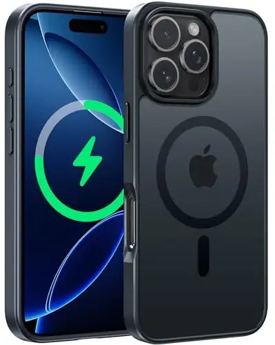 FNTCASE for iPhone 16 Pro Case: Magnitli Matte Yarim Shaffof Harbiy Darajadagi Tushishdan Himoya Qiluvchi Telefon G'ilofi | Zarbadan Himoya Qiluvchi Yupqa Bardoshli Himoya Bumper Qopqog'i - 1