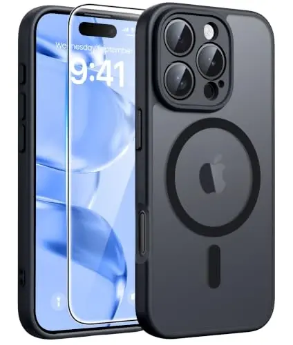 FNTCASE for iPhone 16 Pro Case: Magnitli Matte Yarim Shaffof Harbiy Darajadagi Tushishdan Himoya Qiluvchi Telefon G'ilofi | Zarbadan Himoya Qiluvchi Yupqa Bardoshli Himoya Bumper Qopqog'i - 1