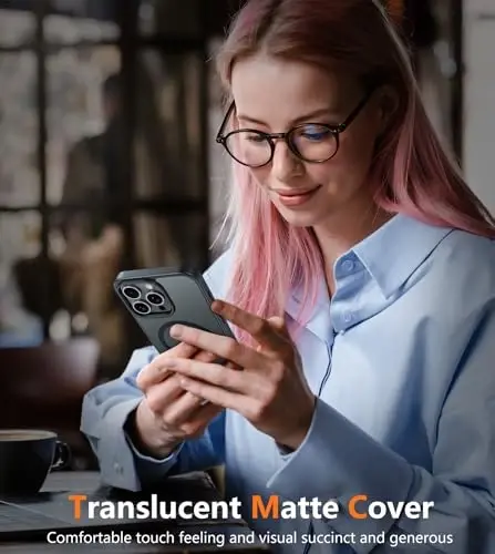 FNTCASE for iPhone 16 Pro Case: Magnitli Matte Yarim Shaffof Harbiy Darajadagi Tushishdan Himoya Qiluvchi Telefon G'ilofi | Zarbadan Himoya Qiluvchi Yupqa Bardoshli Himoya Bumper Qopqog'i - 2