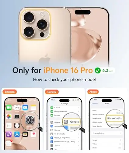 FNTCASE for iPhone 16 Pro Case: [Magsafe bilan mos keladi] [To'liq kamera muhofazasi] [Ekran himoyasi] bilan yarim shaffof mat qutilar harbiy darajadagi zarbaga chidamli himoya telefon qopqog'i - Cho'l Oltini - FNTCASE (1)