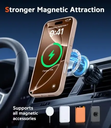 FNTCASE for iPhone 16 Pro-Max Case Compatible with Magsafe Clear Phonecase | Screen Protector, Military Grade Drop Protection, Slim Magnetic Phone Cases, Shockproof Bumper, Transparent Cell Cover | Screen Protector, Military Grade Drop Protection, Sl - 4