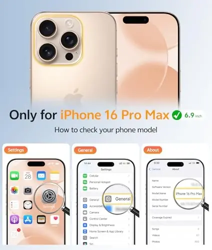 FNTCASE for iPhone 16 Pro Max Case: [Compatible with Magsafe] Translucent Matte Cases with [Full Camera Protection] [Screen Protector] Military Grade Shockproof Protective Phone Cover - Desert Gold - 2