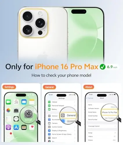 FNTCASE for iPhone 16 Pro Max Case: [Magsafe bilan mos keladi] [To'liq kamera himoyasi] [Ekran himoyachisi] bilan shaffof mat qutilar Harbiy darajadagi zarbaga chidamli himoya telefon qopqog'i - Light Moss - 2
