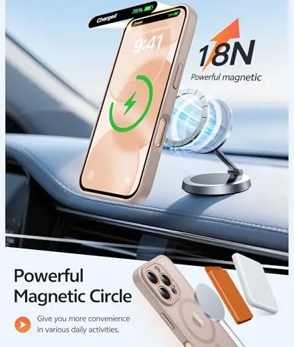 FNTCASE for iPhone 16 Pro Max Case: [Magsafe bilan mos keladi] [To‘liq kamera himoyasi] [Ekran himoyachisi] Harbiy darajadagi zarbaga chidamli himoya telefon g‘ilofi - Cho‘l Tilla (Desert Gold) - 3