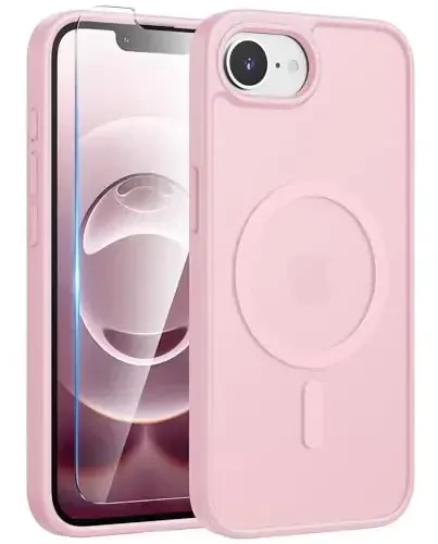 FNTCASE for iPhone 16e Phone Case: iPhone 16E 2025 Magnetic Matte Military Grade Drop Protection Phone Cover | Slim Anti-Slip Durable Shockproof Cases 