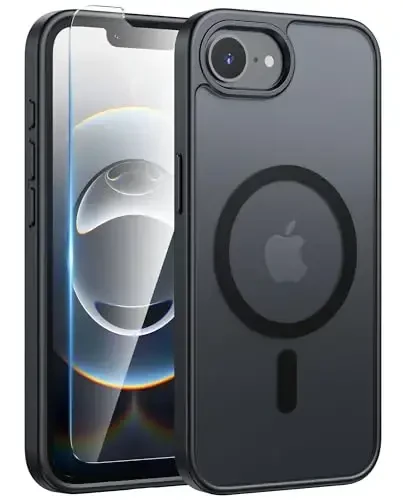 FNTCASE for iPhone 16e Phone Case: iPhone 16E 2025 Magnetic Matte Military Grade Drop Protection Phone Cover | Slim Anti-Slip Durable Shockproof Cases - 1