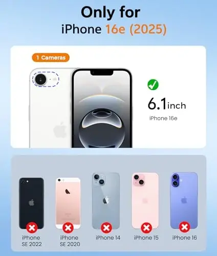 FNTCASE for iPhone 16E Phone Case: [Magnetic Stand] [Compatible with Magsafe] Translucent Matte Military Grade Shockproof Drop Rugged Protective Phone Cover, Blue - 2