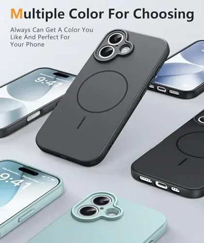 FNTCASE for iPhone 17 Case: [Compatible with Magsafe] Integrated Silicone Phone Cases with [Full Camera Protection] [Screen Protector] Military Grade Shockproof Protective Cover - 5
