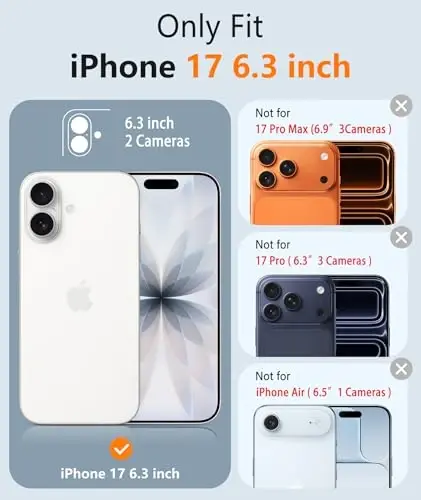 FNTCASE for iPhone 17 Case: [Compatible with Magsafe] Integrated Silicone Phone Cases with [Full Camera Protection] [Screen Protector] Military Grade Shockproof Protective Cover - FNTCASE (1)