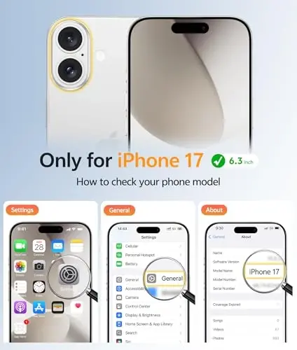 FNTCASE for iPhone 17 Case: [Compatible with Magsafe] Translucent Matte Cases with [Full Camera Protection] [Screen Protector] Military Grade Shockproof Protective Phone Cover - Off White - 2