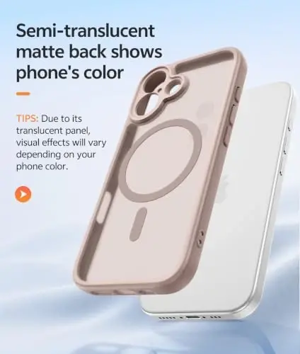 FNTCASE for iPhone 17 Case: [Magsafe bilan mos keladi] [To'liq Kamera Himoyasi] [Ekran Himoyachisi] bilan Shaffof Mat G'iloflar Harbiy Darajadagi Zarbga Chidamli Himoya Telefon Qopqog'i - Cho'l Oltini - 5