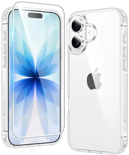 FNTCASE for iPhone 17 Case Clear: Magnetic Phone Cases with Screen Protector Drop Proof Compatible with Magsafe Slim Anti Yellowing Rugged Shockproof Protective Transparent Cell Cover (A-Clear) - 1