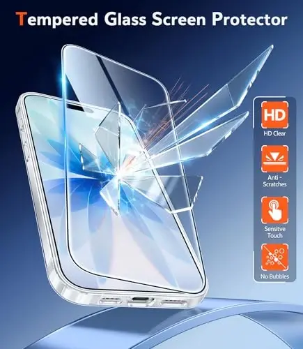 FNTCASE for iPhone 17 Case Clear: Magnetic Phone Cases with Screen Protector Drop Proof Compatible with Magsafe Slim Anti Yellowing Rugged Shockproof Protective Transparent Cell Cover (A-Clear) - 3