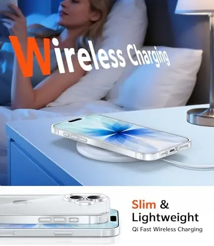 FNTCASE for iPhone 17 Clear Case: Military Grade Drop Protection Anti Yellowing Cell Phone Cover - Rugged Shockproof Protective Bumper Transparent Phonecase - 6