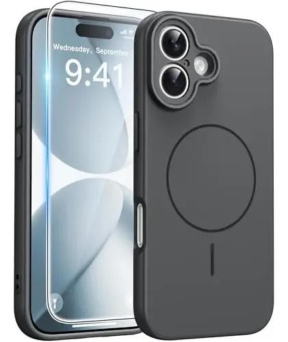 FNTCASE for iPhone 17 G‘ilofi: [Magsafe bilan mos keladi] [Kamera to‘liq himoyasi] [Ekran himoyasi] bilan birlashtirilgan silikon telefon g‘iloflari Harbiy darajadagi zarbaga chidamli himoya qoplami 