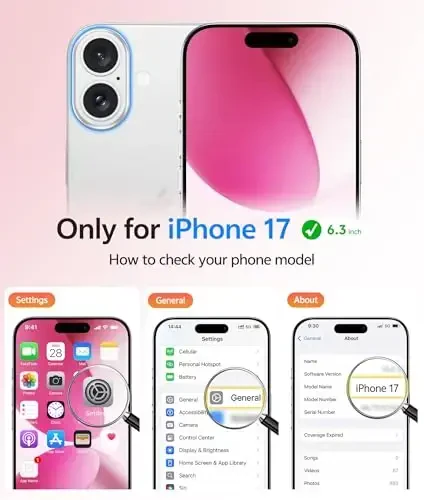 FNTCASE for iPhone 17 Phone Case: Magnetic Translucent Matte [Full Covered Camera Protection] [Screen Protector] Military Grade Shockproof Slim Cover Drop Proof Protective Cases - Hot Pink - 1