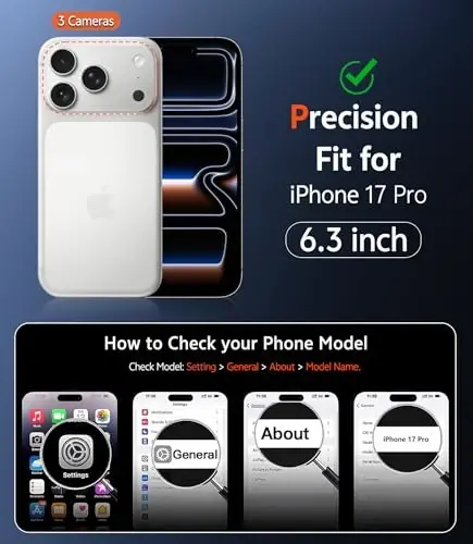 FNTCASE for iPhone 17 Pro Case: Compatible with Magsafe Clear Magnetic Phone Cases Drop Proof Anti Yellowing Slim Shockproof Rugged Protective Transparent Cell Cover with Screen Protector(Clear) - FNTCASE (1)