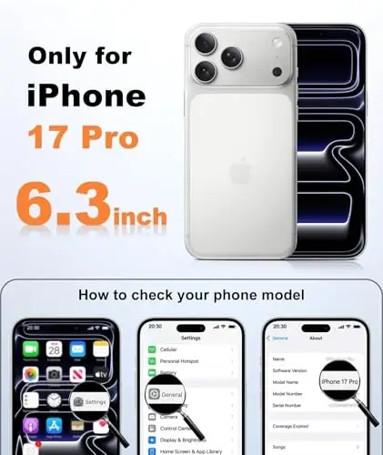 FNTCASE for iPhone 17 Pro Case: [Compatible with Magsafe] Solid Matte 17 Pro Cases Purple with [Screen Protector] [Full Camera Protection] Military Grade Shockproof Protective Phone Cover, 6.3 inch - FNTCASE (1)