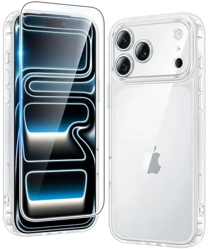 FNTCASE for iPhone 17 Pro-Max Case: Clear Military Grade Drop Protection Anti Yellowing Cell Phone Cover - Rugged Shockproof Protective Bumper Transparent Phonecase 