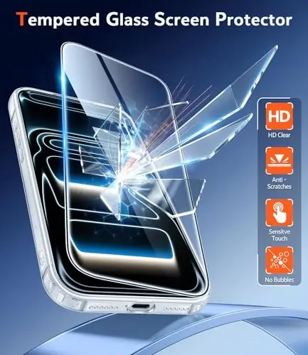 FNTCASE for iPhone 17 Pro-Max Case: Clear Military Grade Drop Protection Anti Yellowing Cell Phone Cover - Rugged Shockproof Protective Bumper Transparent Phonecase - 4