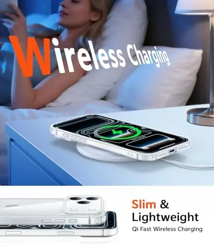 FNTCASE for iPhone 17 Pro-Max Case: Clear Military Grade Drop Protection Anti Yellowing Cell Phone Cover - Rugged Shockproof Protective Bumper Transparent Phonecase - 6