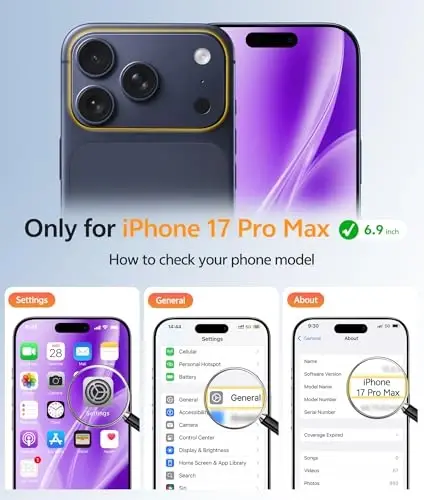 FNTCASE for iPhone 17 Pro Max Case: [Compatible with Magsafe] Translucent Matte Cases with [Full Camera Protection] [Screen Protector] Military Grade Shockproof Protective Phone Cover - Purple - FNTCASE (1)
