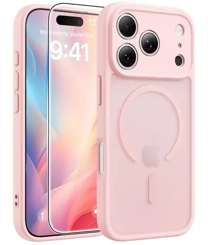 FNTCASE for iPhone 17 Pro-Max Case: Magnetic Frosted Translucent Matte Military Grade Shockproof Slim Cover | Full Covered Camera Protection | Slim Drop Proof Durable Protective Cases 