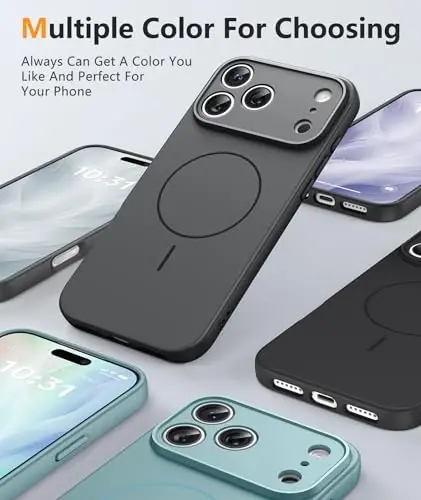 FNTCASE for iPhone 17 Pro Max G‘ilofasi: [Magsafe bilan mos keladi] [To‘liq kamera himoyasi] [Ekran himoyasi] Harbiy darajadagi zarbaga chidamli himoya qopqog‘i bilan jihozlangan silikon telefon g‘iloflari - To‘liq kulrang - 5