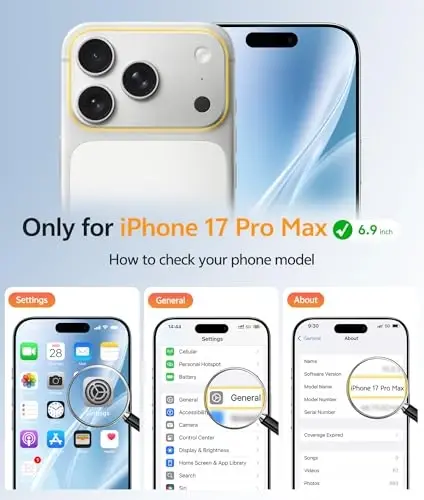 FNTCASE for iPhone 17 Pro Max G‘ilofi: [Magsafe bilan mos keladi] [To‘liq kamera muhofazasi] va [Ekran himoyasi] bilan jihozlangan Yarim shaffof Mat G‘iloflar - Harbiy darajadagi zarbaga chidamli himoya telefon qopqog‘i - Oq - FNTCASE (1)