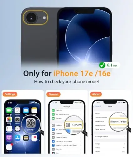 FNTCASE for iPhone 17e/ 16e Case, Fit for Magsafe, Blue | Screen Protector, Military Grade Drop Proof, Shockproof Protection Bumper, Protective Magnetic Phone Cover - FNTCASE (1)