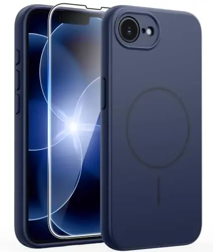 FNTCASE for iPhone 17e/ 16e Case, Fit for Magsafe, Blue | Screen Protector, Military Grade Drop Proof, Shockproof Protection Bumper, Protective Magnetic Phone Cover - 1