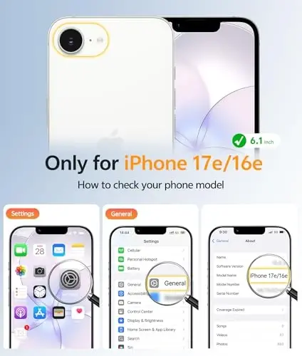 FNTCASE for iPhone 17e Case: iPhone 16e Phone Case[Compatible with Magsafe] [Screen Protector] Anti Yellowing Transparent Clear Magnetic Phone Cover - Military Grade Shockproof Cases - Clear - FNTCASE (1)