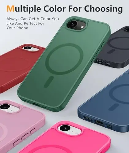 FNTCASE for iPhone 17e Case: iPhone 16e Phone Case [Compatible with Magsafe] Matte Cases with [Screen Protector] Military Grade Shockproof Protective Phone Cover - Full Green - 4
