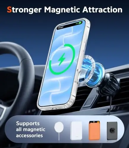 FNTCASE for iPhone 18 Pro Case / 17 Pro Case Clear with Screen Protector | Anti Yellowing, Compatible with Magsafe, Magnetic, Rugged Shockproof Protective, Transparent Cell Phone Cover - 3