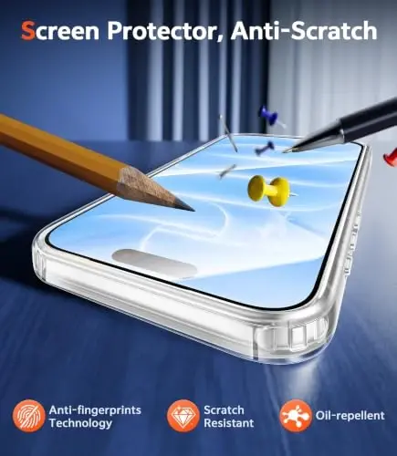 FNTCASE for iPhone 18 Pro Case / 17 Pro Case Clear with Screen Protector | Anti Yellowing, Compatible with Magsafe, Magnetic, Rugged Shockproof Protective, Transparent Cell Phone Cover - 6