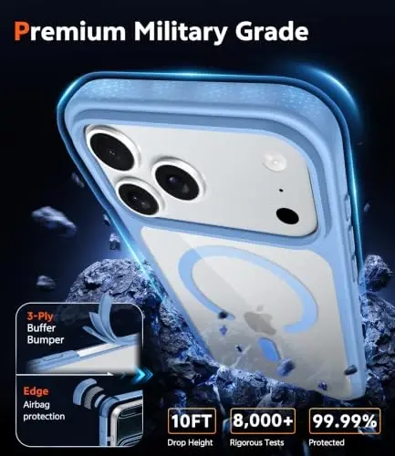 FNTCASE for iPhone 18 Pro Case / 17 Pro Case Clear with Screen Protector | Anti Yellowing, Compatible with Magsafe, Magnetic, Rugged Shockproof Protective, Transparent Cell Phone Cover - 6