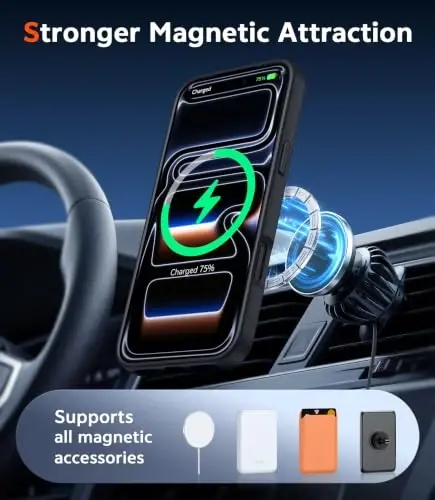 FNTCASE for iPhone 18 Pro Case / 17 Pro Case Matte with Screen Protector | Compatible with Magsafe, Slim, Anti Yellowing, Rugged Shockproof Protective, Translucent Cell Phone Cover - 4