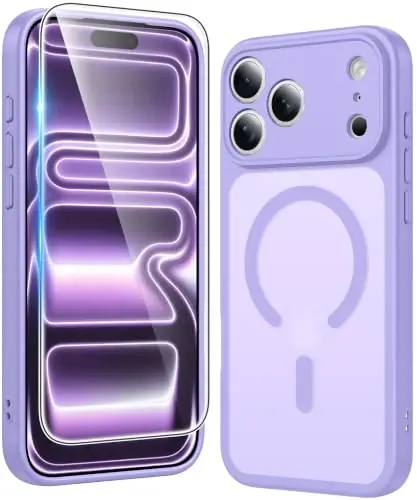 FNTCASE for iPhone 18 Pro Case / 17 Pro Case Matte with Screen Protector | Compatible with Magsafe, Slim, Anti Yellowing, Rugged Shockproof Protective, Translucent Cell Phone Cover - 1