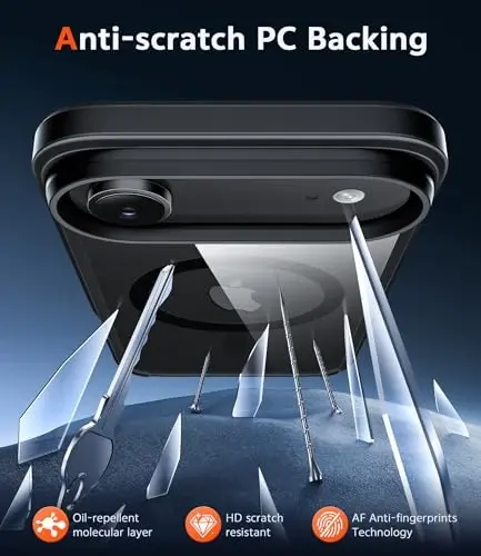 FNTCASE for iPhone Air Case: Clear Anti Yellowing Magnetic Military Grade Drop Protection Cell Phone Cover - Rugged Shockproof Protective Bumper Transparent Phonecase (B-Black) - 5