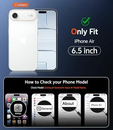 FNTCASE for iPhone Air Clear Case: Military Grade Drop Protection Anti Yellowing Cell Phone Cover - Rugged Shockproof Protective Bumper Transparent Phonecase - 2