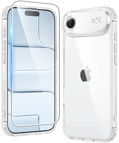 FNTCASE for iPhone Air Clear Case: Military Grade Drop Protection Anti Yellowing Cell Phone Cover - Rugged Shockproof Protective Bumper Transparent Phonecase 