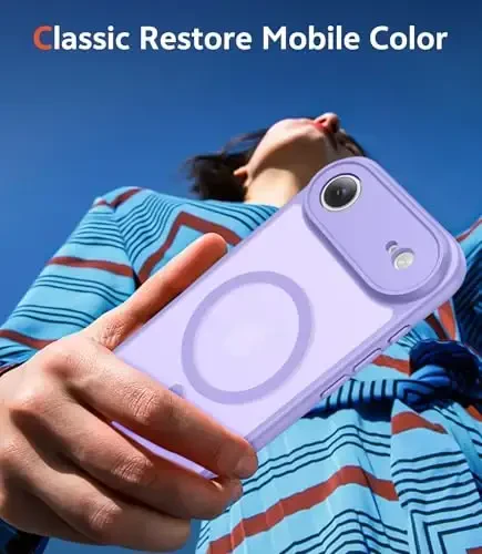 FNTCASE for iPhone Air Case Matte: Magnetic Translucent Matte [Full Covered Camera Protection] Military Grade Slim Cover Shockproof Protective Phone Cases (C-Purple) - 7