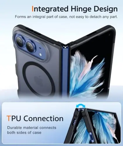 FNTCASE for iPhone Duo Case Black: Translucent Fit for MagSafe | With Screen Protector, Magnetic Camera Protection Slim Cases,18FT Military Grade Drop Tested - 3