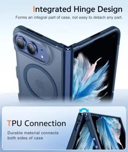 FNTCASE for iPhone Duo Case Blue: Translucent Fit for MagSafe | With Screen Protector, Magnetic Camera Protection Slim Cases,18FT Military Grade Drop Tested - 3