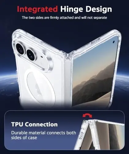 FNTCASE for iPhone Duo Case Compatible with Magsafe Clear Glitter | Screen Protector, Anti Yellowing, Military Grade Drop Protection, Magnetic Phone Cases, Shockproof, Transparent Cell Cover - FNTCASE (1)