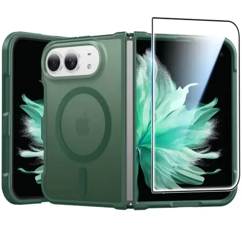 FNTCASE for iPhone Duo Case Green: Translucent Fit for MagSafe | With Screen Protector, Magnetic Camera Protection Slim Cases,18FT Military Grade Drop Tested - 1