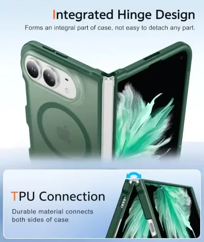 FNTCASE for iPhone Duo Case Green: Translucent Fit for MagSafe | With Screen Protector, Magnetic Camera Protection Slim Cases,18FT Military Grade Drop Tested - 3