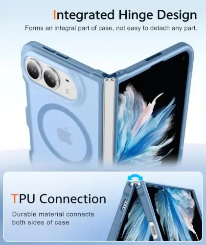 FNTCASE for iPhone Duo Case Light Blue: Translucent Fit for MagSafe | With Screen Protector, Magnetic Camera Protection Slim Cases,18FT Military Grade Drop Tested - 3