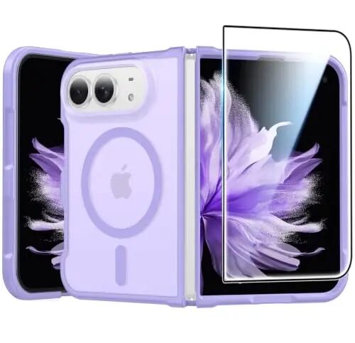FNTCASE for iPhone Duo Case Light Purple: Translucent Fit for MagSafe | With Screen Protector, Magnetic Camera Protection Slim Cases,18FT Military Grade Drop Tested - 1
